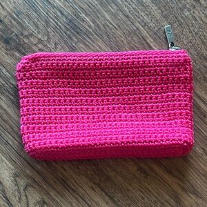 The Sak pink Crochet Cosmetic Bag 5x8